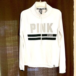 PINK Victoria's Secret Athletic White Pullover Med - NWOT